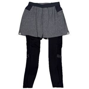 Lululemon Medium Surge Tights Shorts 2 in 1 Gray Breathe Repeat 6 " Men’s M